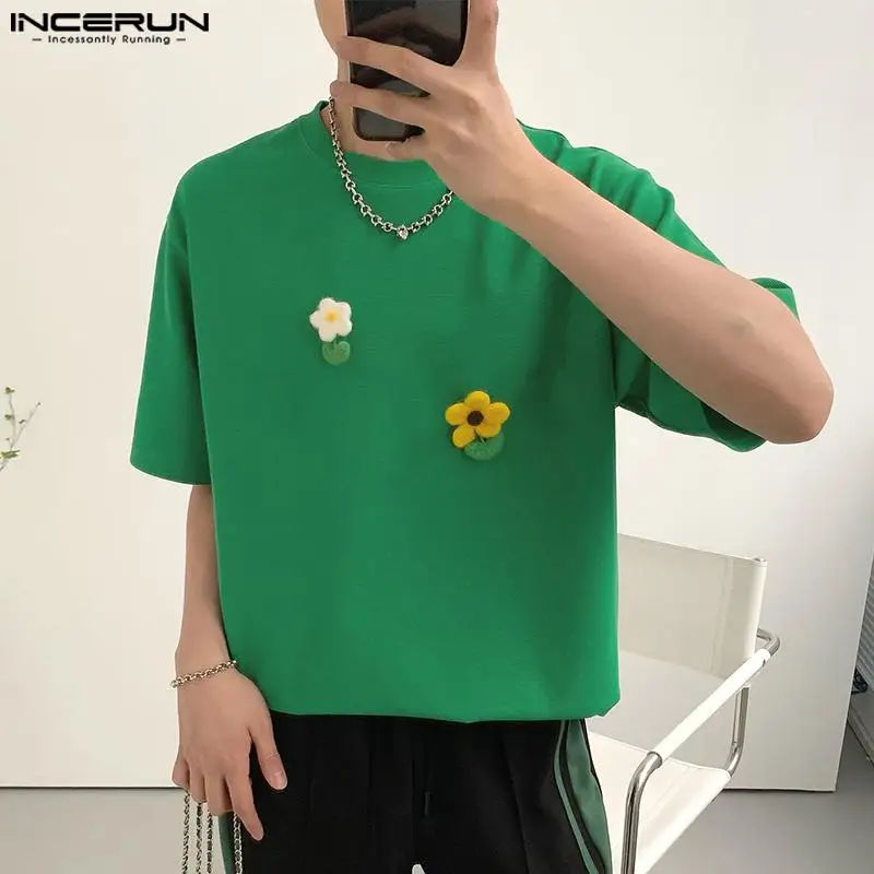 Stylish Hot Sale Tops INCERUN New Men's Funny Small Flower Pendant T-shirts Casual Well Fitting All-match Short Sleeve Camiseta
Stylish Hot Sale Tops INCERUN New Men's Funny Small Flower Pendant T-shirts Casual Well Fitting All-match Short Sleeve Camiseta