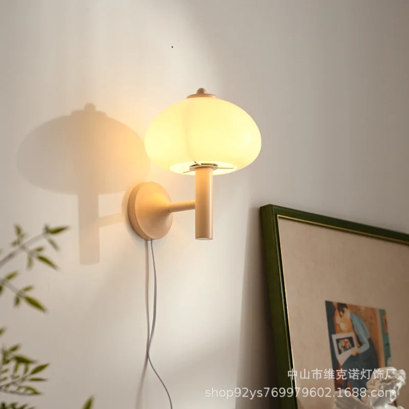 Factory direct medieval Bauhaus cream wind into the porch creative simple decorative mushroom bedroom bedside wall lamp
Factory direct medieval Bauhaus cream wind into the porch creative simple decorative mushroom bedroom bedside wall lamp