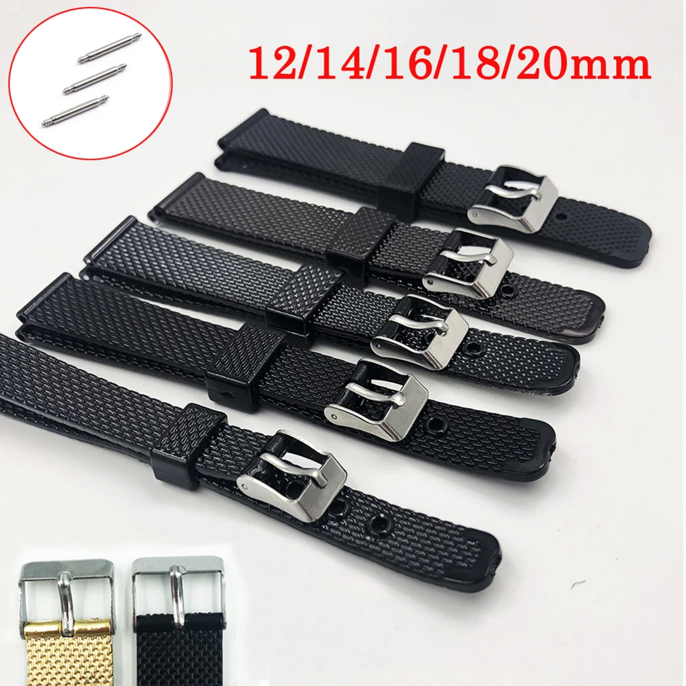 Plactic Watch Band 12mm 14mm 16mm 18mm 20mm Width Replacment watch band WristStrap Mesh Design Silicone Bands
Plactic Watch Band 12mm 14mm 16mm 18mm 20mm Width Replacment watch band WristStrap Mesh Design Silicone Bands