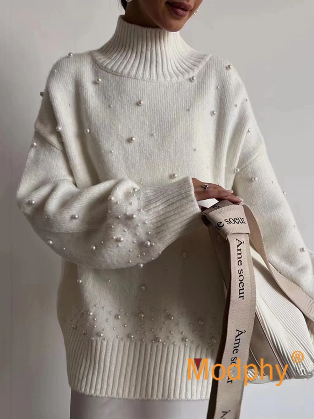 Modphy Women's Turtleneck Sweater Oversized Elegant Pearl Knit Sweater Winter Jumper Pullovers Long Sleeve Top Thick Sweaters
Modphy Women's Turtleneck Sweater Oversized Elegant Pearl Knit Sweater Winter Jumper Pullovers Long Sleeve Top Thick Sweaters