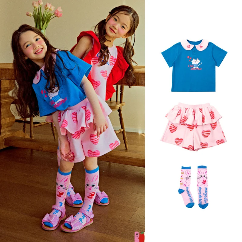 Girls Cat T Shirt Shorts Sets 2023 Summer New Brand Cotton Cute Floral Shorts Cartoon Pullover Summer Sets for Girls Kids
Girls Cat T Shirt Shorts Sets 2023 Summer New Brand Cotton Cute Floral Shorts Cartoon Pullover Summer Sets for Girls Kids
