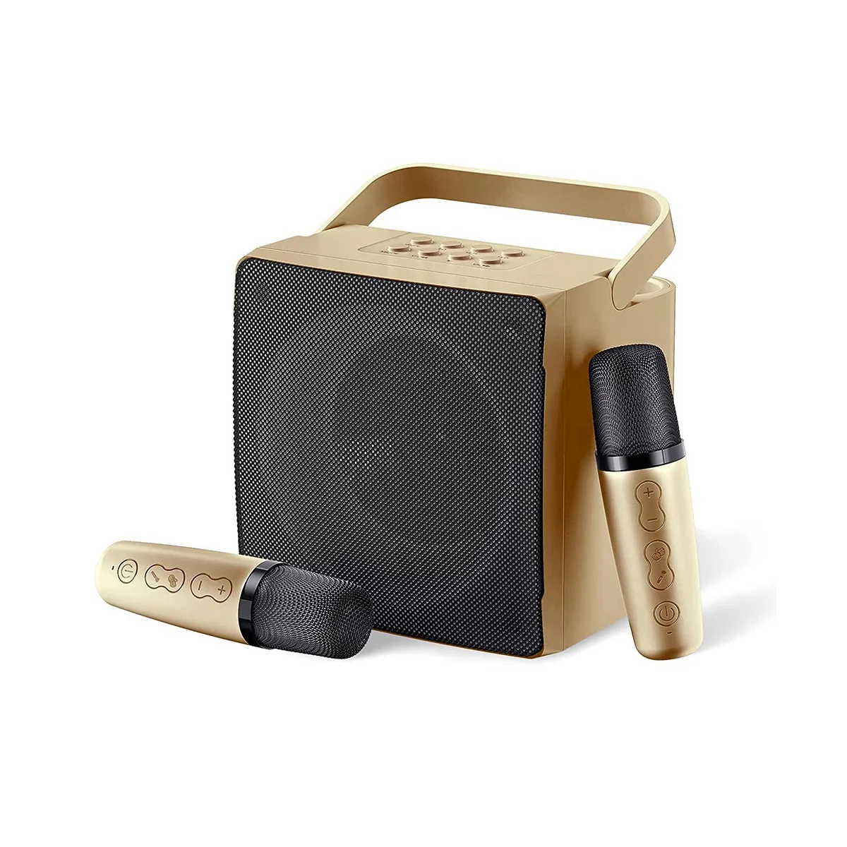 with 2 Wireless Microphones,with Echoes and LED Lights for Christmas Birthday Gift Home Party,Gold
with 2 Wireless Microphones,with Echoes and LED Lights for Christmas Birthday Gift Home Party,Gold