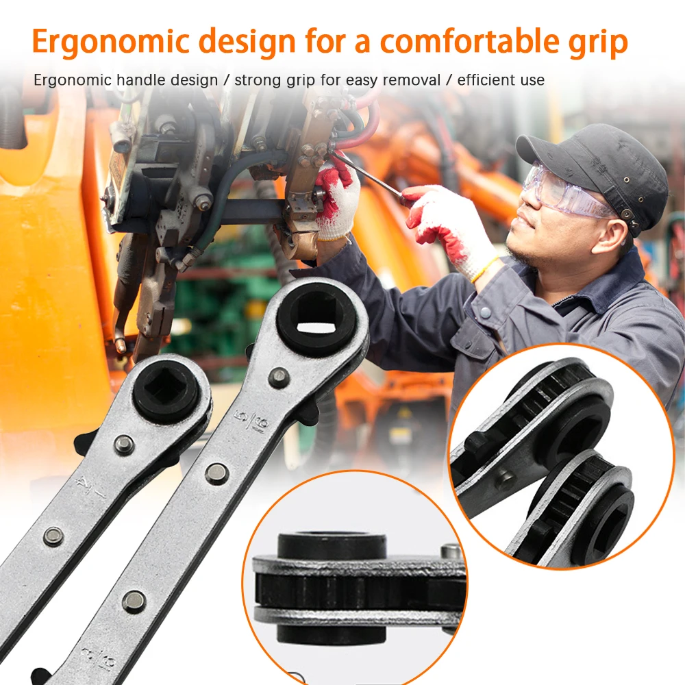 Double Head Ratchet Wrench Elbow wrench Refrigeration Ratchet Wrench Ratchet Spanner For Air Conditioning Refrigeration Home
Double Head Ratchet Wrench Elbow wrench Refrigeration Ratchet Wrench Ratchet Spanner For Air Conditioning Refrigeration Home