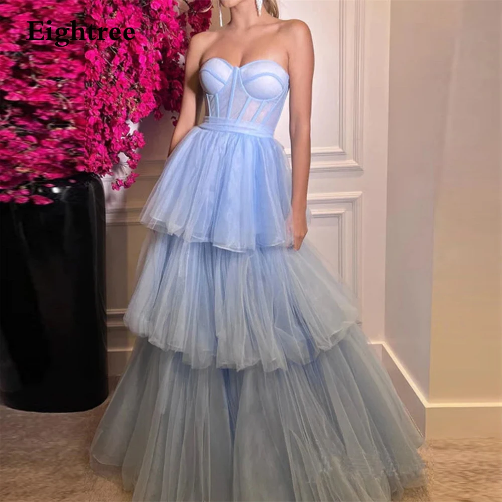 Eightree Sky Blue Evening Dresses Strapless Tulle Backless Tiered Pleat Elegant Long Party Dresses Dresses For Women 2023
Eightree Sky Blue Evening Dresses Strapless Tulle Backless Tiered Pleat Elegant Long Party Dresses Dresses For Women 2023