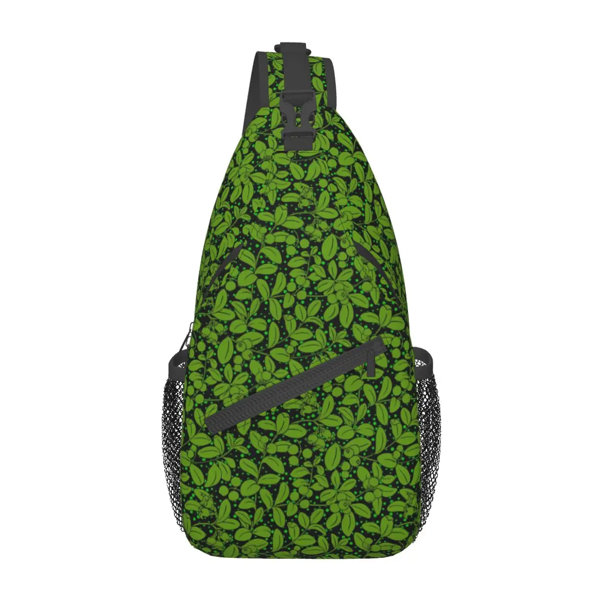 

Сумка на плечо женская с принтом зеленых листьев, модная нагрудная сумочка-слинг для путешествий и улицы, школьный ранец кросс-боди с графическим дизайном