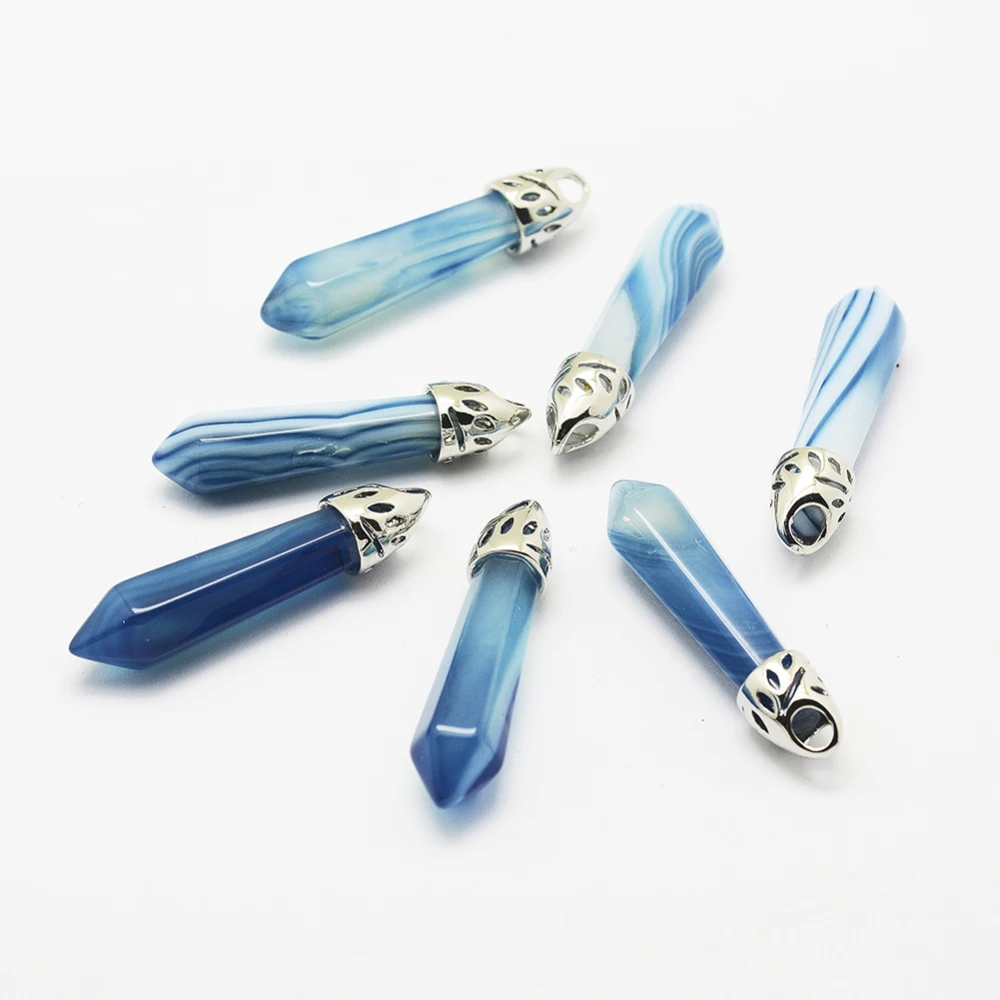 2pcs/lot Hexagon Pillar Pointed Pendants Jewelry Findings Natural Gemstone Charms with Platinum Tone Alloy Components 9 Styles
2pcs/lot Hexagon Pillar Pointed Pendants Jewelry Findings Natural Gemstone Charms with Platinum Tone Alloy Components 9 Styles