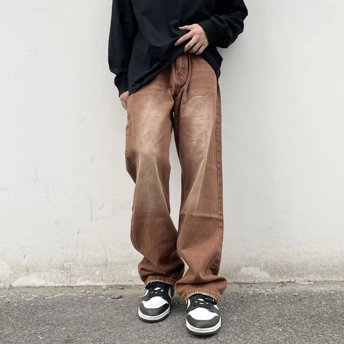 Brown Baggy Jeans Men Fashion Retro Casual Wide-leg Jeans Men Streetwear Loose Hip Hop Straight Denim Pants Mens Trousers
Brown Baggy Jeans Men Fashion Retro Casual Wide-leg Jeans Men Streetwear Loose Hip Hop Straight Denim Pants Mens Trousers