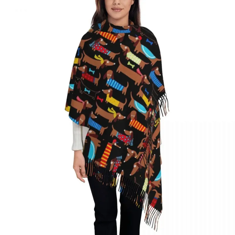 Retro Wiener Dog Dachshund Shawl Wrap Women Winter Large Long Scarf Animal Cartoon Reversible Tassel Scarves
Retro Wiener Dog Dachshund Shawl Wrap Women Winter Large Long Scarf Animal Cartoon Reversible Tassel Scarves