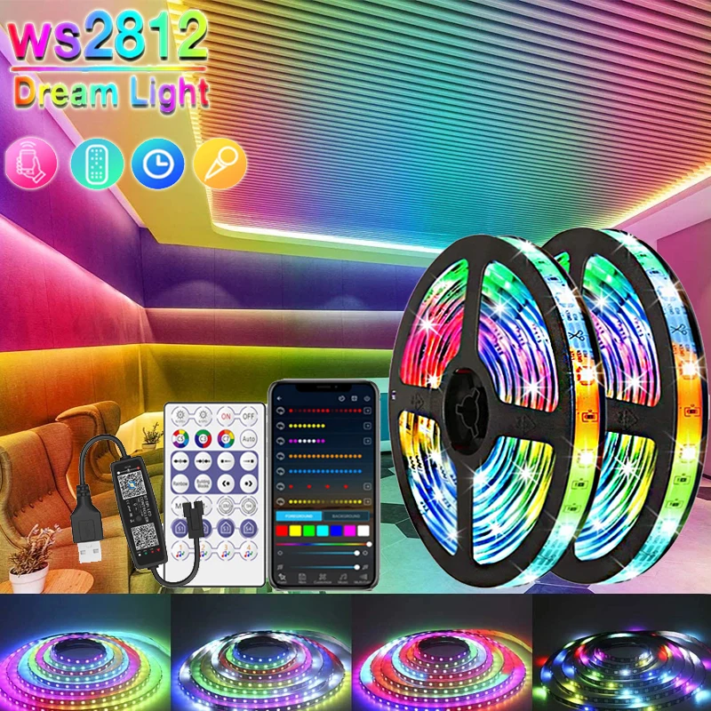 WS2812b USB LED Strip Lights for Room 20m/15m RGBIC Infrared Bluetooth Ontroller Bedroom Luces Luminous Decor Fita Lamp 5050SMD
WS2812b USB LED Strip Lights for Room 20m/15m RGBIC Infrared Bluetooth Ontroller Bedroom Luces Luminous Decor Fita Lamp 5050SMD
