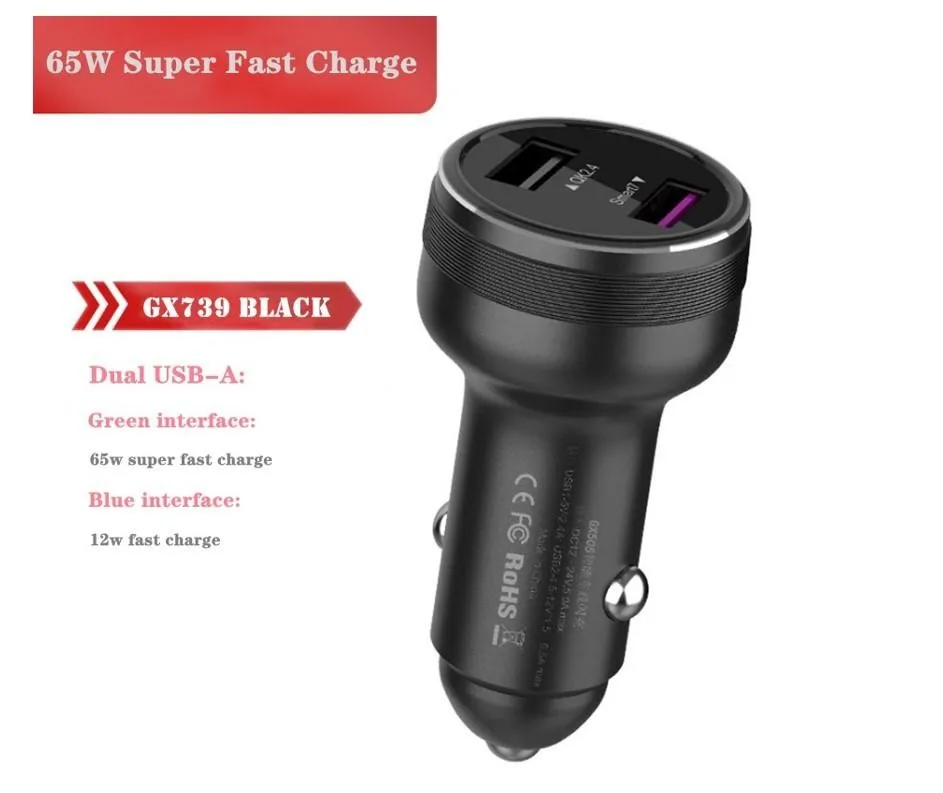 New Car Charger For Cars Large Trucks For Fast Charger Metal Dual USB Smart Car Fast Charger GX739 1pcs
New Car Charger For Cars Large Trucks For Fast Charger Metal Dual USB Smart Car Fast Charger GX739 1pcs