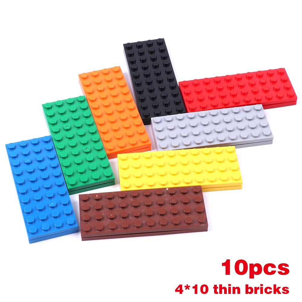 10pcs Classic Size Building Blocks Thin Basic Bricks 4x10 Dots Fingertip Toys Compatible with All Major Brands for Child 6+ Age
10pcs Classic Size Building Blocks Thin Basic Bricks 4x10 Dots Fingertip Toys Compatible with All Major Brands for Child 6+ Age