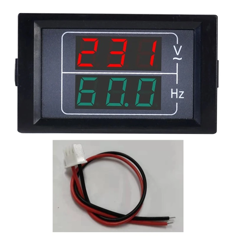 

37MD Voltage Frequency Meter Panel Digital Voltmeter Gauge AC AC50-500V 10.0-99.9 HZ Embedded Installation for Household