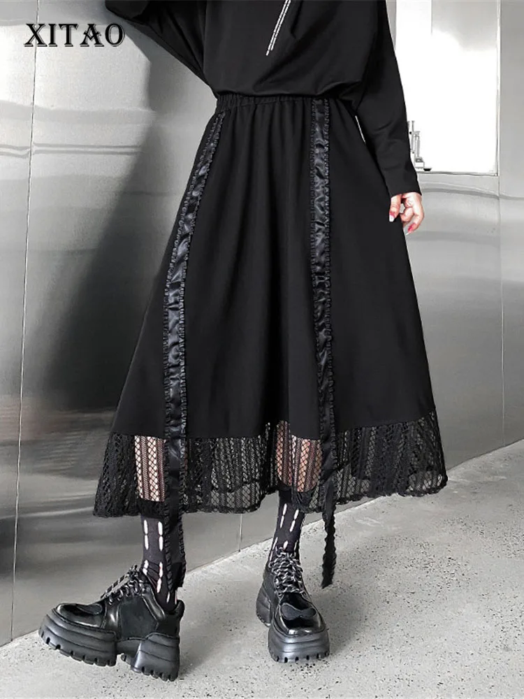 XITAO Lace Hollow Out Skirt Patchwork Black Small Fresh Women Solid Color Drawstring 2022 Autumn Minority Loose Skirt WLD9172
XITAO Lace Hollow Out Skirt Patchwork Black Small Fresh Women Solid Color Drawstring 2022 Autumn Minority Loose Skirt WLD9172