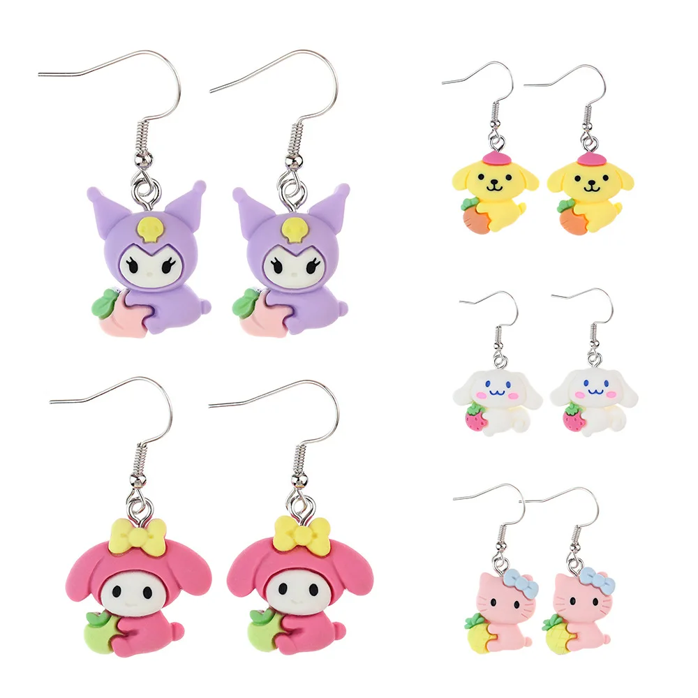 Sanrio аниме Cinnamoroll Kuromi My Melody Kawaii веселые и милые Мультяшные фруктовые серии серьги креативные Девушки Сердце ушной крючок подарок
Sanrio аниме Cinnamoroll Kuromi My Melody Kawaii веселые и милые Мультяшные фруктовые серии серьги креативные Девушки Сердце ушной крючок подарок