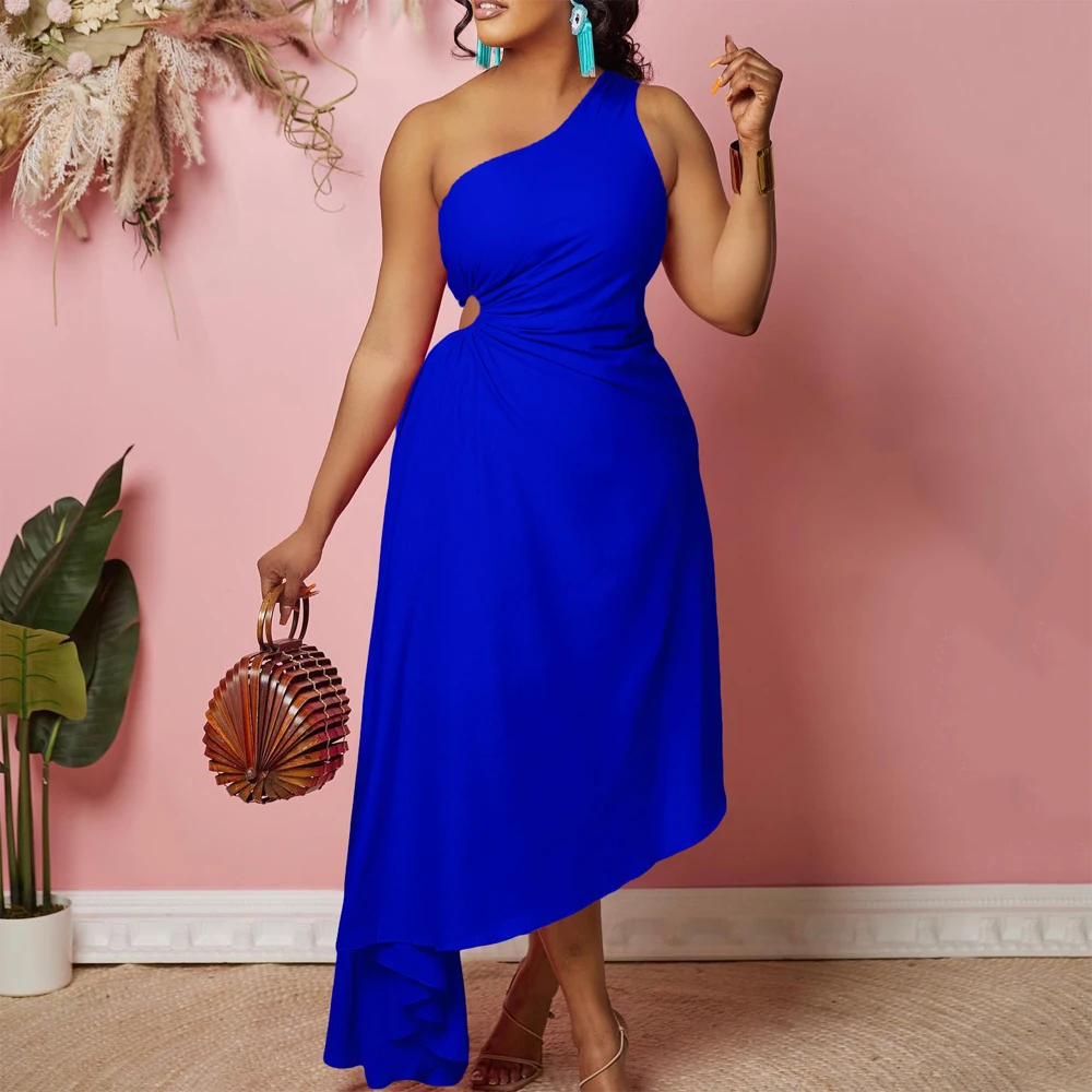 Sexy Dresses Woman One Shoulder Sleeveless High Waisted Hollow Out Big Swing Asymmetric African Female Birthday Party Dress New
Sexy Dresses Woman One Shoulder Sleeveless High Waisted Hollow Out Big Swing Asymmetric African Female Birthday Party Dress New