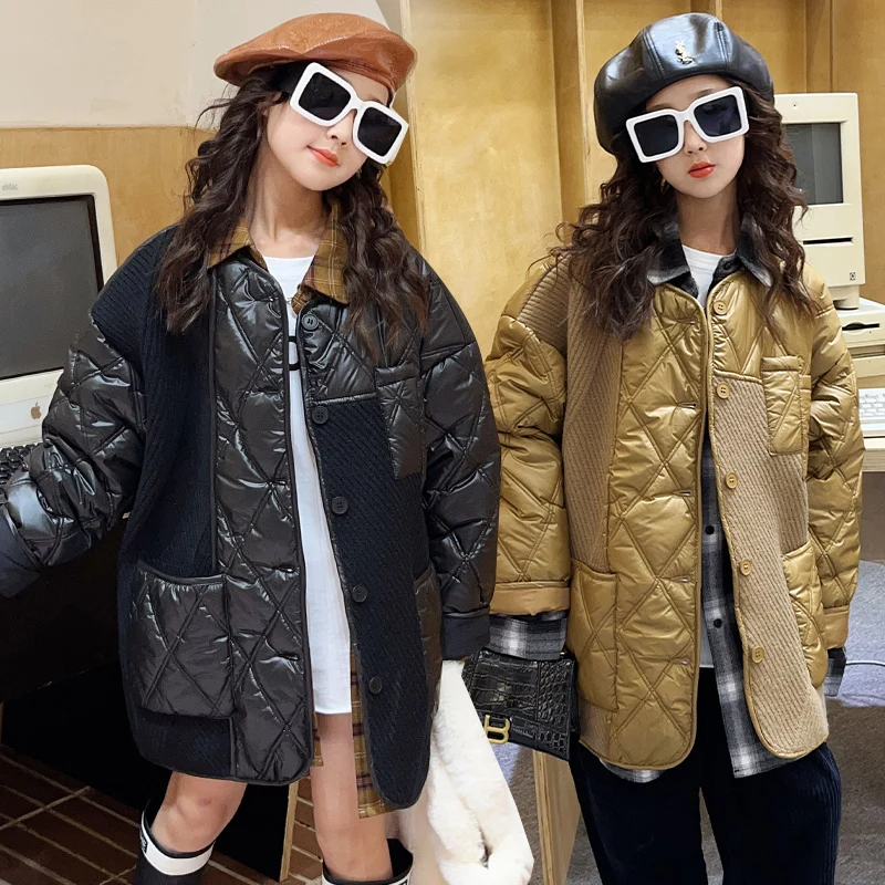 Girls' winter coat thickened winter children's cotton padded clothes New fashion girls' children's top sweater
Girls' winter coat thickened winter children's cotton padded clothes New fashion girls' children's top sweater