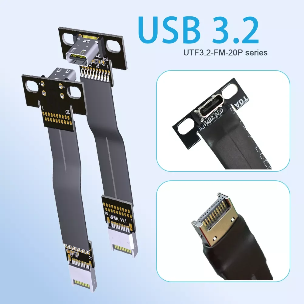 NEW2023 ADT 20G Internal USB 3.2 Gen2x2 Type-C Female To Type-E Male Shielded Flat Ribbon Cable Adapter ITX/ATX Motherboard A4 E
NEW2023 ADT 20G Internal USB 3.2 Gen2x2 Type-C Female To Type-E Male Shielded Flat Ribbon Cable Adapter ITX/ATX Motherboard A4 E