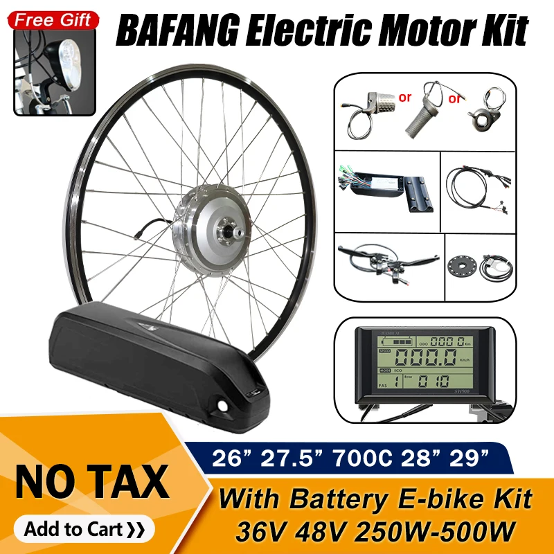 

BAFANG Wheel Hub Motor 250W 350W 500W Ebike Conversion Kit with Battery 36V 48V brushless motor Kit electric bicycle 26 27.5
