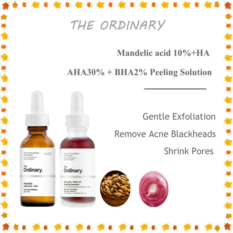 

Ordinary AHA 30% + BHA 2% Peeling Solution Mandelic Acid 10% + HA Gentle Exfoliation Remove Acne Blackheads Shrink Pores