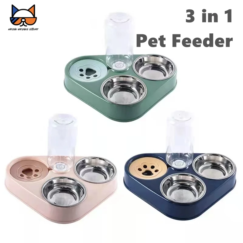 3-в-1 кормушка для домашних животных, из нержавеющей стали, для кошек и маленьких собак, двойная миска с бутылкой для питьевой воды 500 мл, треуг... 
3-в-1 кормушка для домашних животных, из нержавеющей стали, для кошек и маленьких собак, двойная миска с бутылкой для питьевой воды 500 мл, треуг...