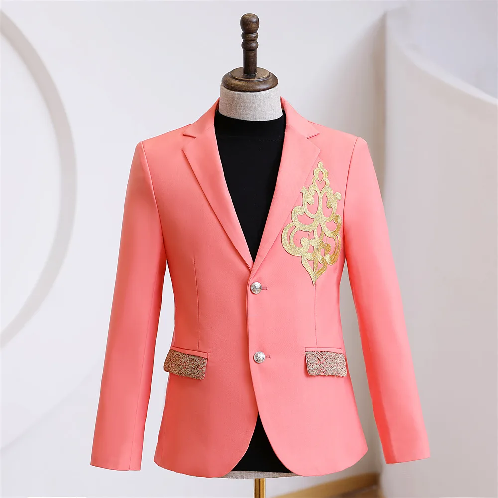 Pink Embroidery Slim Fit Suit Jacket Men Wedding Groom Tuxedo Suit Blazers Mens Single Breasted Peak Lapel Stage Costume Homme
Pink Embroidery Slim Fit Suit Jacket Men Wedding Groom Tuxedo Suit Blazers Mens Single Breasted Peak Lapel Stage Costume Homme