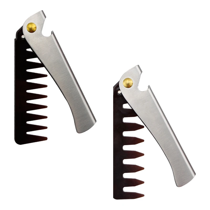 Hair Comb New Men's Dedicated Stainless Steel Folding Comb Set Mini Pocket Comb Beard Care Tool Convenient and Use Hair Brush
Hair Comb New Men's Dedicated Stainless Steel Folding Comb Set Mini Pocket Comb Beard Care Tool Convenient and Use Hair Brush