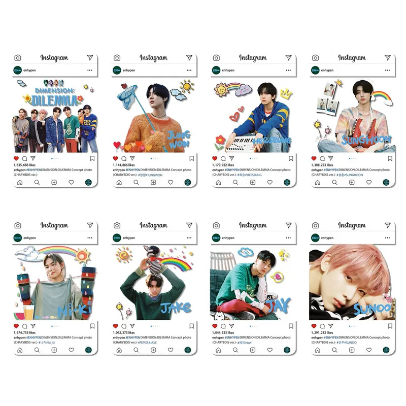 8pcs/set KPOP ENHYPEN New Album DIMENSION : DILEMMA Photocard PVC Transparent Photocard JUNGWON SUNGHOON SUNOO Fans Collection
8pcs/set KPOP ENHYPEN New Album DIMENSION : DILEMMA Photocard PVC Transparent Photocard JUNGWON SUNGHOON SUNOO Fans Collection