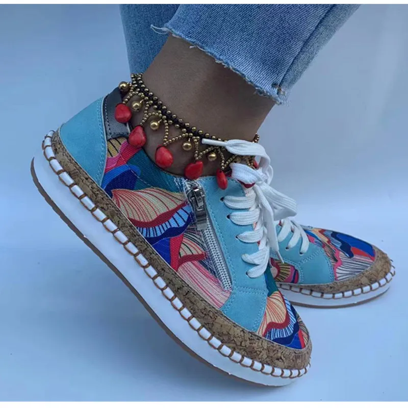 New Women Casual Loafers Elegant Floral Printed Women' Shoes Lace Up Flat Fashion Round Toe Vulcanized Shoes Light Walking Shoes
New Women Casual Loafers Elegant Floral Printed Women' Shoes Lace Up Flat Fashion Round Toe Vulcanized Shoes Light Walking Shoes