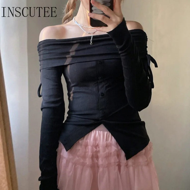 INSCUTEE Sweet Fairycore T-shirt Women Streetwear Y2k E-girl Off The Shoulder Lace-up Crop Tee Tops Aesthetic Soft Grunge Outfit
INSCUTEE Sweet Fairycore T-shirt Women Streetwear Y2k E-girl Off The Shoulder Lace-up Crop Tee Tops Aesthetic Soft Grunge Outfit