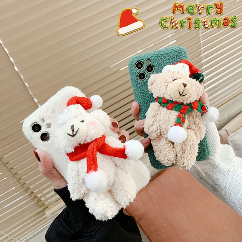 Christmas Santa Bear Plush Phone Case For iPhone 13 Pro Max 11 12 pro max XS Max X XR 7 8 Plus Winter New Year Cover
Christmas Santa Bear Plush Phone Case For iPhone 13 Pro Max 11 12 pro max XS Max X XR 7 8 Plus Winter New Year Cover