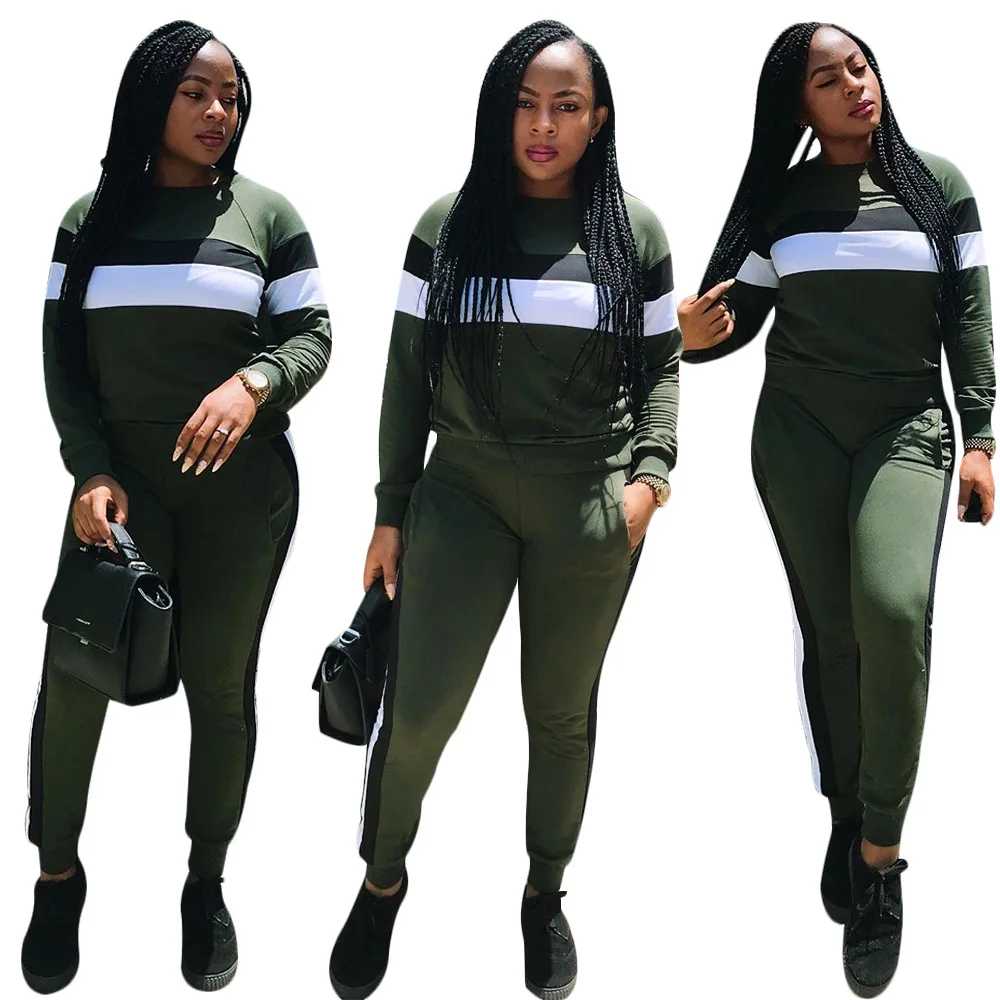 S3660 Ladies Casual Two Piece Fashion Side Stripe Stitching Long Sleeve Pullover Top + Trousers Sports Suit Women
S3660 Ladies Casual Two Piece Fashion Side Stripe Stitching Long Sleeve Pullover Top + Trousers Sports Suit Women