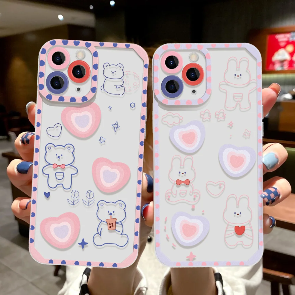 Cute Bear Love Heart Phone Case For iPhone 11 Pro Max Case Fundas For iphone 12 13 Pro XS Max Mini XR X SE 2022 Clear Back Cover
Cute Bear Love Heart Phone Case For iPhone 11 Pro Max Case Fundas For iphone 12 13 Pro XS Max Mini XR X SE 2022 Clear Back Cover