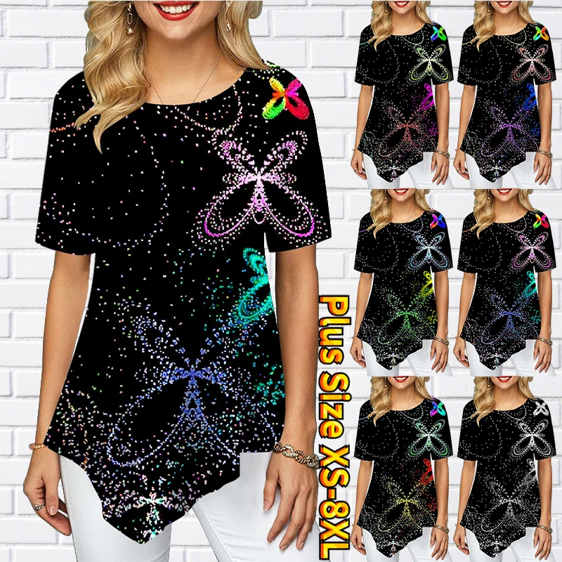 2022 Butterfly Printed Short-sleeved Summer Round Collar T-shirt Women Street Casual Loose Top for Women Daily Comfortable Tee
2022 Butterfly Printed Short-sleeved Summer Round Collar T-shirt Women Street Casual Loose Top for Women Daily Comfortable Tee