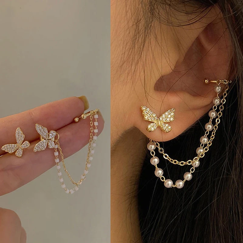 Gold Plated Metal Crystal Butterfly Ear Clips For Women Sparkling Zircon Ear Cuff Clip Earrings Wedding Girls Jewelry Gifts
Gold Plated Metal Crystal Butterfly Ear Clips For Women Sparkling Zircon Ear Cuff Clip Earrings Wedding Girls Jewelry Gifts