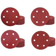 9 Inch 6 Hole Sanding Discs 40/60/80/120 Assorted Grit Hook And Loop For Drywall Sander Hook-And-Loop Backed