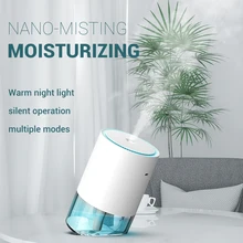 350ml Ultrasonic Air Humidifier Portable Mini Angle Adjustment USB Car Air Purifier Cool Mist Maker Aroma Diffuser for Home