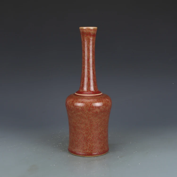 

Qing Dynasty Kangxi Jujube Red Kiln Change Bell Ringer Porcelain Vase Antique Collection Ornaments