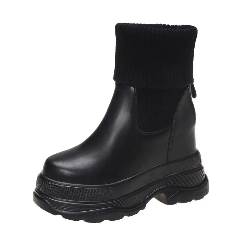 Mid Calf Leather Platform Boots for Women 10Cm High Height Chunky Design Shoes Zip Wedge Fashion 2023 Winter Solid Ankle Booties
Mid Calf Leather Platform Boots for Women 10Cm High Height Chunky Design Shoes Zip Wedge Fashion 2023 Winter Solid Ankle Booties