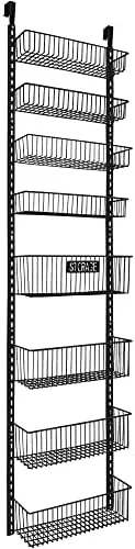 Over the Door Pantry Organizer, Heavy-Duty Metal Pantry Door Organizer with 4 Long and 4 Short Baskets, Dual-use Hanging or Mou
Over the Door Pantry Organizer, Heavy-Duty Metal Pantry Door Organizer with 4 Long and 4 Short Baskets, Dual-use Hanging or Mou