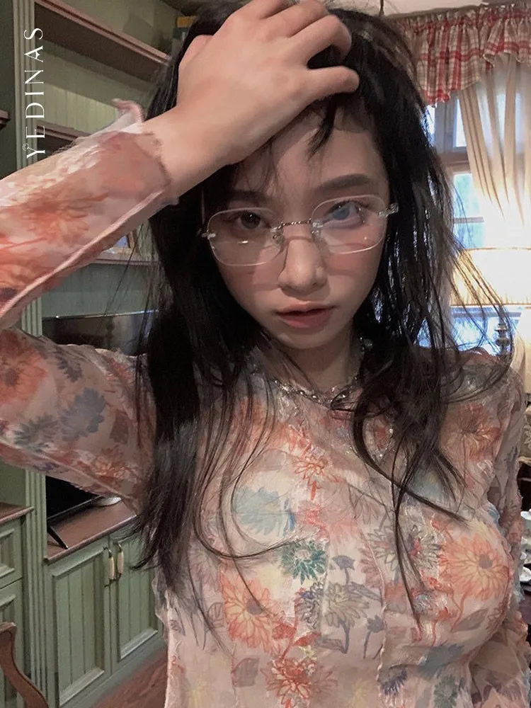 Yedinas Vintage See Through Mesh Top T Shirt Women Clothes Long Sleeve Crop Top Tee Shirt Femme Vintage 2022 Korean Fashion 90s
Yedinas Vintage See Through Mesh Top T Shirt Women Clothes Long Sleeve Crop Top Tee Shirt Femme Vintage 2022 Korean Fashion 90s