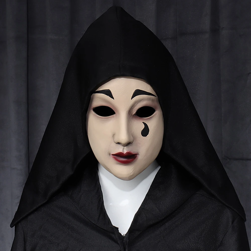 

Movie A Haunting in Venice Mask Cosplay Horror Women Ghost Face Latex Helmet Halloween Carnival Dress Up Party Costume Props