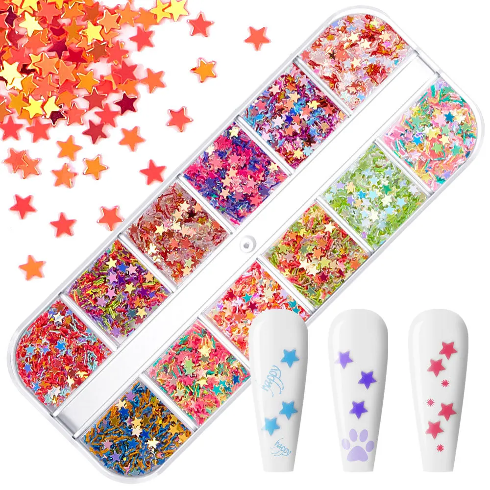 Nail Sticker Eye Makeup Patch Glitter Colorful Hollow Out Star For Nail Decor DIY Handmade Material Manicure Sequins Decoration
Nail Sticker Eye Makeup Patch Glitter Colorful Hollow Out Star For Nail Decor DIY Handmade Material Manicure Sequins Decoration