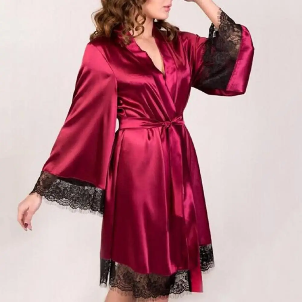 Women Nightgown Dressing Sleep Robe Bride Bridesmaid Summer Short V Neck Silky Nightdress Ladies Tight Waist Lace Bath Sleepwear
Women Nightgown Dressing Sleep Robe Bride Bridesmaid Summer Short V Neck Silky Nightdress Ladies Tight Waist Lace Bath Sleepwear