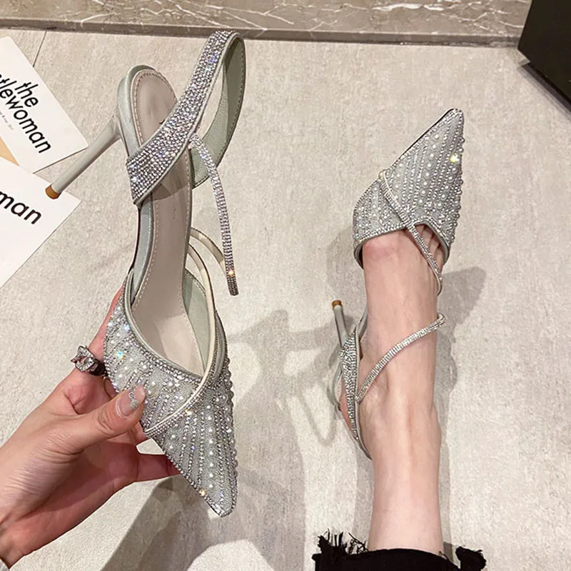 Rimocy Slingbacks Crystal Pumps Woemn Sexy Super High Heels Wedding Party Shoes Woman Pearl Stiletto Heel Gladiator Shoes Sandal
Rimocy Slingbacks Crystal Pumps Woemn Sexy Super High Heels Wedding Party Shoes Woman Pearl Stiletto Heel Gladiator Shoes Sandal