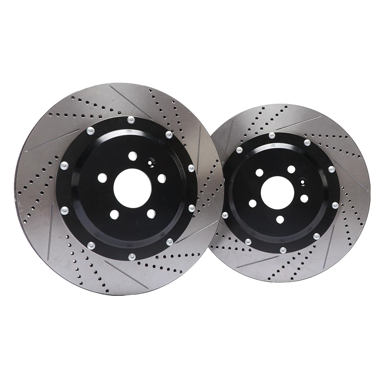 High Quality Brake Auto Parts 330*28 mm Brake Disc Drilled and Slotted with Custom-made Center Bell for Audi Fit All Calipers
High Quality Brake Auto Parts 330*28 mm Brake Disc Drilled and Slotted with Custom-made Center Bell for Audi Fit All Calipers