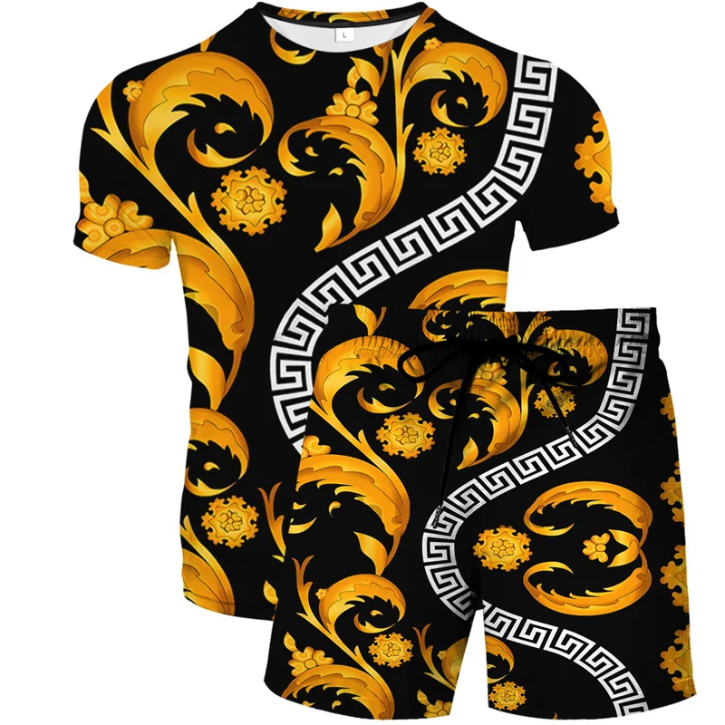 Summer Tracksuit T Shirt Men Causal O-neck Harajuku Suit Male Man Trend luxury 3D Print Tops Sportswear Men Sets Short Outfits
Summer Tracksuit T Shirt Men Causal O-neck Harajuku Suit Male Man Trend luxury 3D Print Tops Sportswear Men Sets Short Outfits