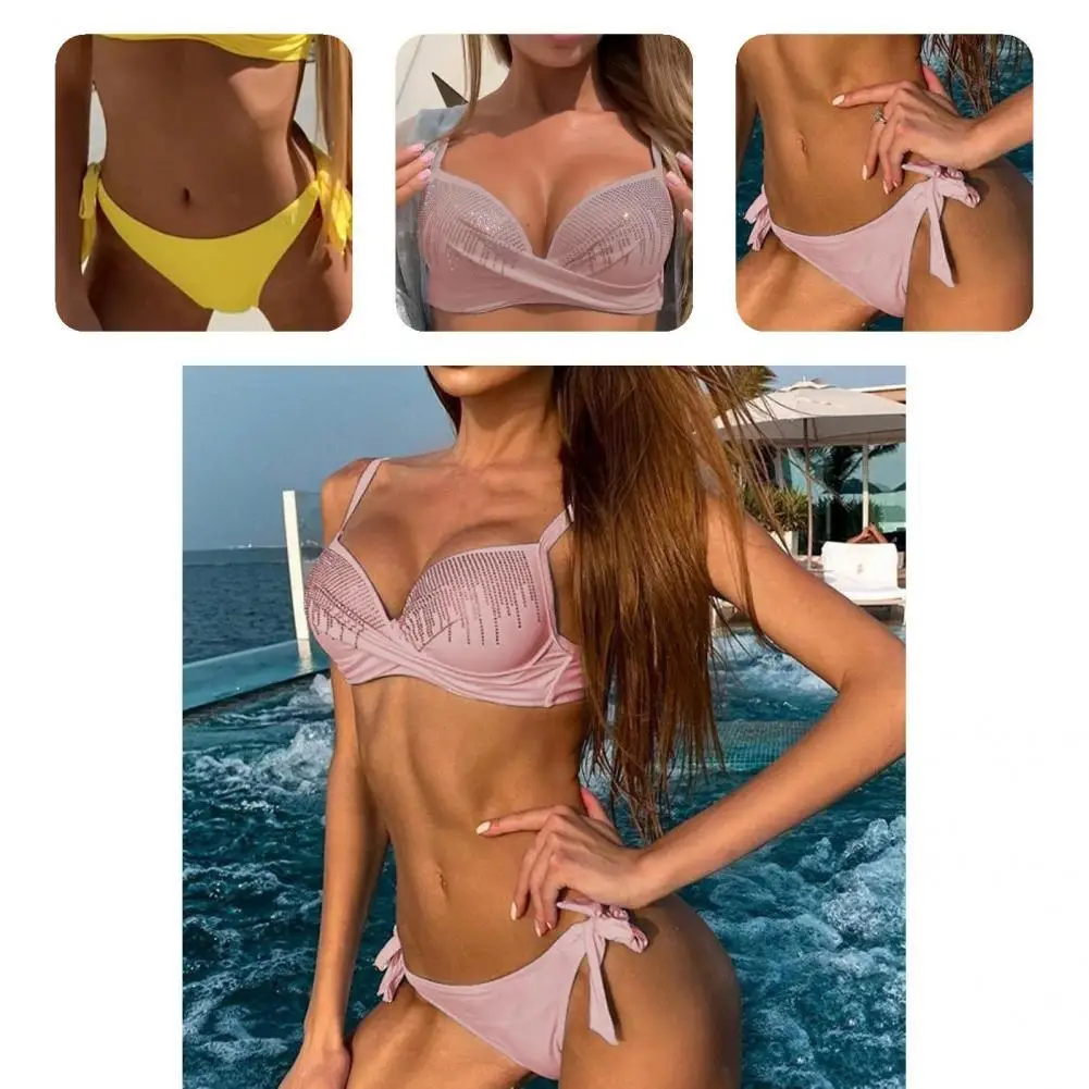 Stylish Bikini Set Cross Wrap Wire Free Stretchy Push Up Bra High Rise Panties
Stylish Bikini Set Cross Wrap Wire Free Stretchy Push Up Bra High Rise Panties