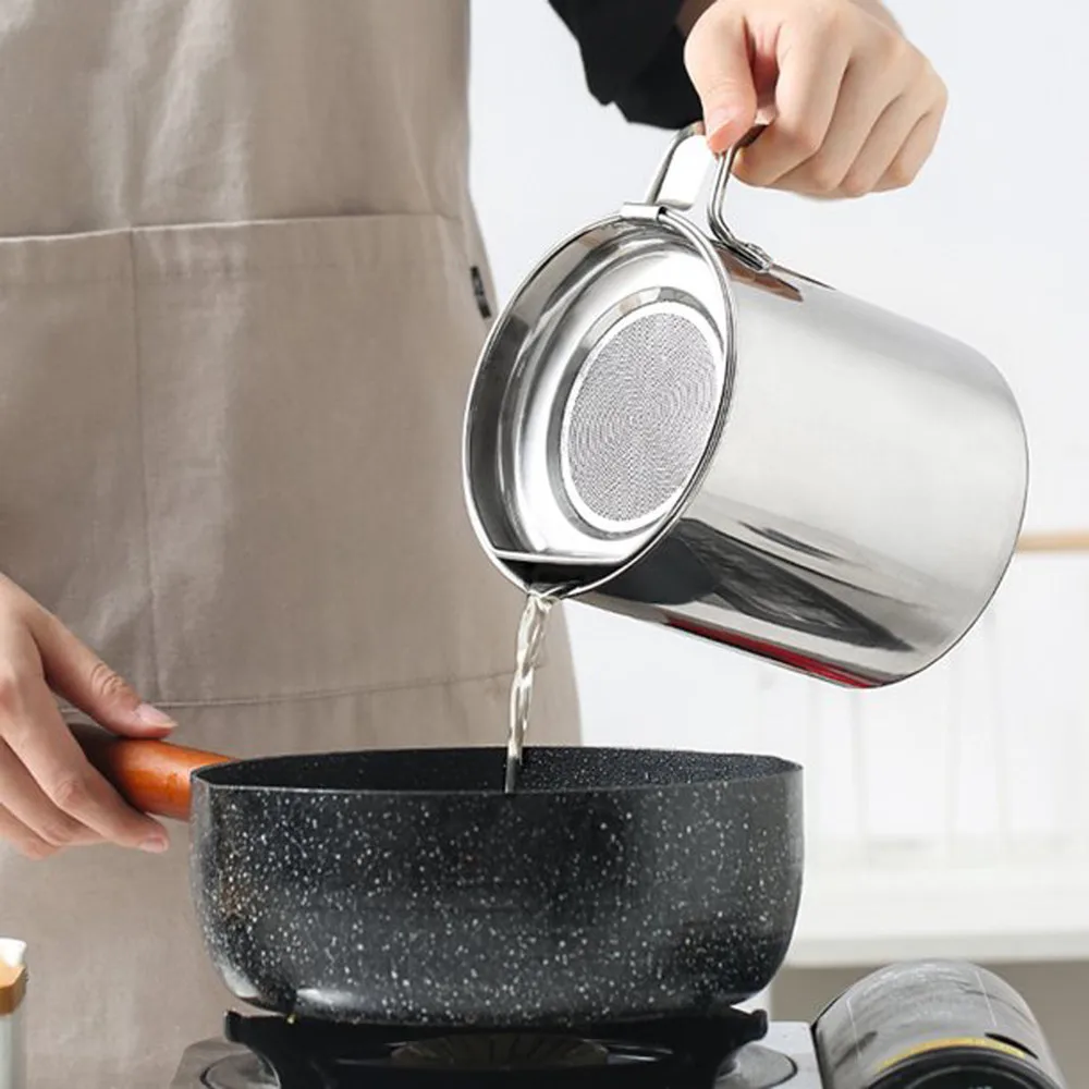 Grease Container With Strainer Stainless Steel Oil Storage Can With Lid Handle Kitchen Cooking Or Frying Oil Easy To Clean
Grease Container With Strainer Stainless Steel Oil Storage Can With Lid Handle Kitchen Cooking Or Frying Oil Easy To Clean