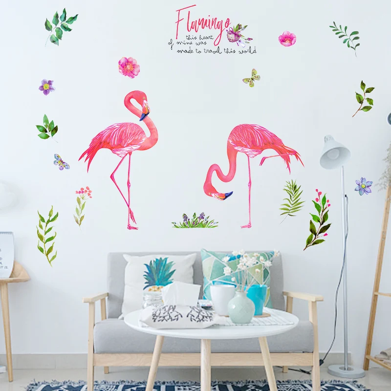1Pcs Tropical Green Plant Leaves Pink Flamingo Birds Wall Stickers Bedroom Living Room DIY Decoration Wallpaper Mural Home Decal
1Pcs Tropical Green Plant Leaves Pink Flamingo Birds Wall Stickers Bedroom Living Room DIY Decoration Wallpaper Mural Home Decal