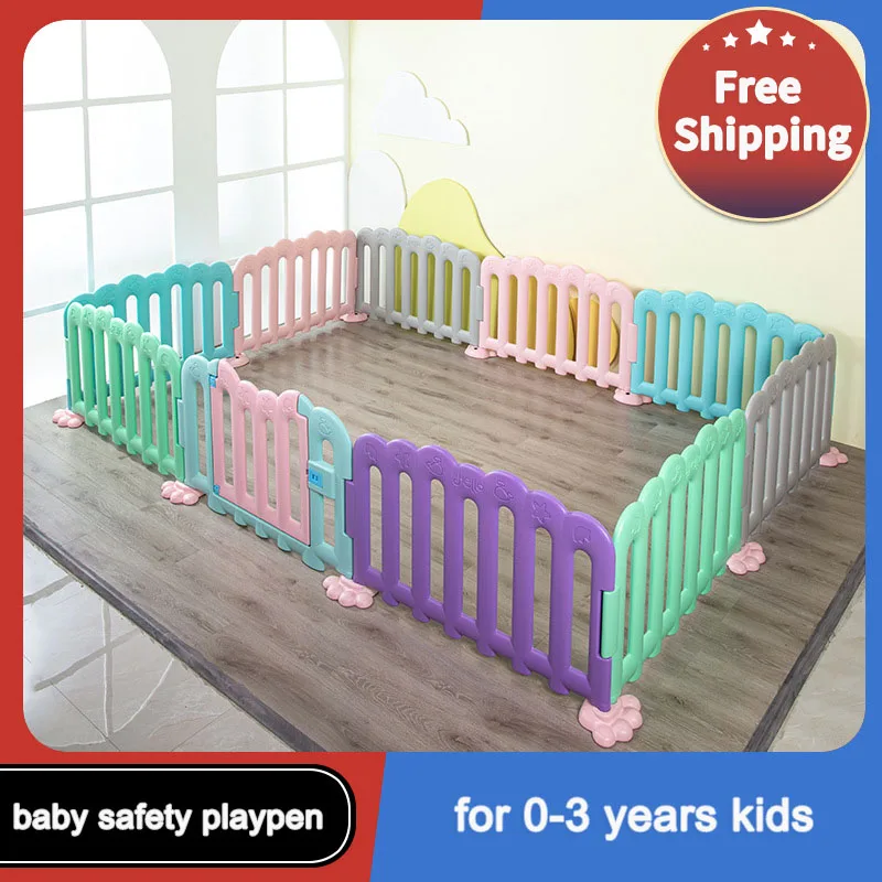 

10 Panel Baby Playpen Kids Safety Guardrail Ball Pool Fence Child Crawling Fencing Yard Indoor Playground for 0 Month-3 Year Old